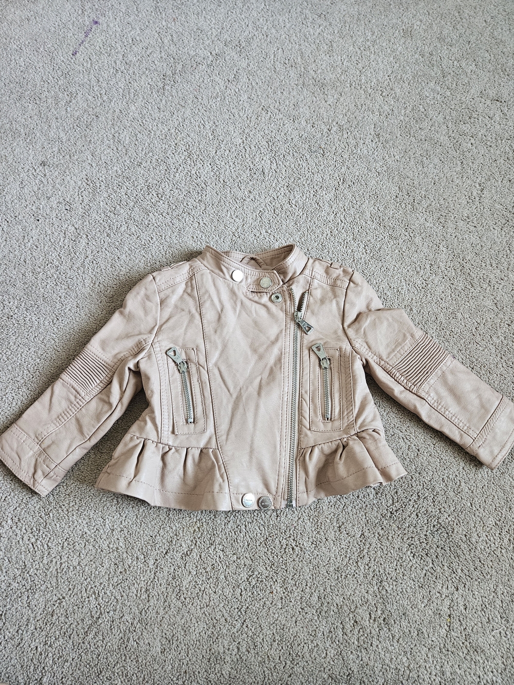Urban Republic Girls' Light Pink Faux Leather Jacket